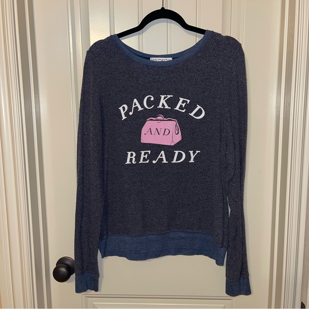 Wildfox Packed & Ready Long Sleeve Top Size M